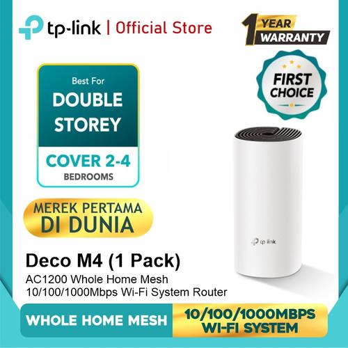 Gambar TP-Link Deco M4(1pcs/pack) AC1200 Whole Home Mesh Wi-Fi System router dari TP-Link Official Kab. Tangerang Tokopedia