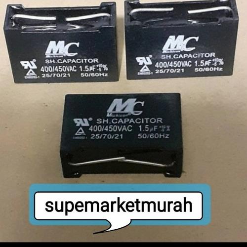 Jual Kapasitor fan indoor ac uk. 1,5 uf merk MC type jarum Jakarta
