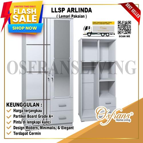 Foto Produk LEMARI PAKAIAN 2 PINTU BESAR LILY HARGA PABRIK - LLSP DENGAN LAC dari Osfrans Home Living