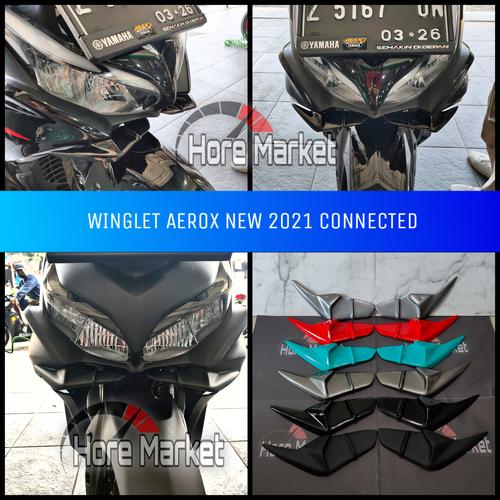 Gambar WINGLET AEROX CONNECTED WINGLET AEROX 155 NEW 2021 - Hitam Glossy dari horemarket Kota Tangerang Tokopedia