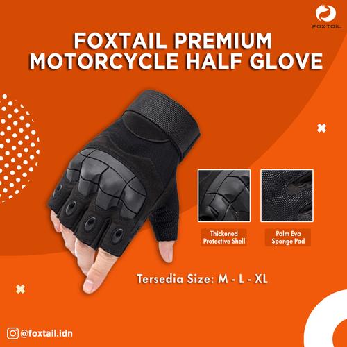 Promo Foxtail Premium Half Glove Motorcycle Shock Absorb Sarung Tangan