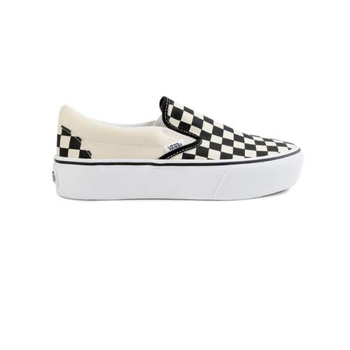 vans black checkerboard platform