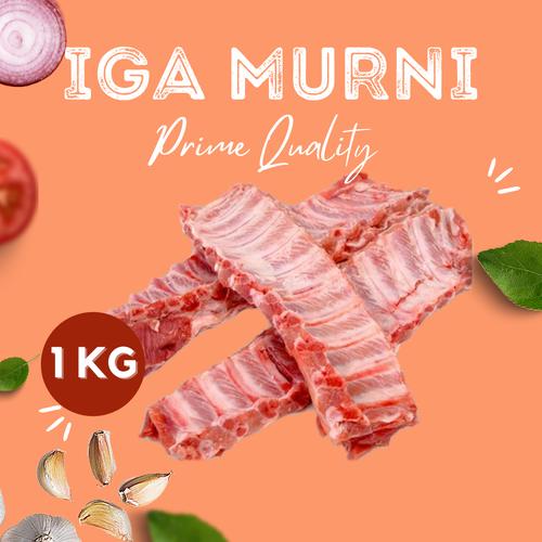 Gambar Iga Babi Murni 1KG ( Tanpa Tulang Punggung )- Spare Ribs Prime Quality - Utuh dari FinestButcheryID Kota Bekasi Tokopedia