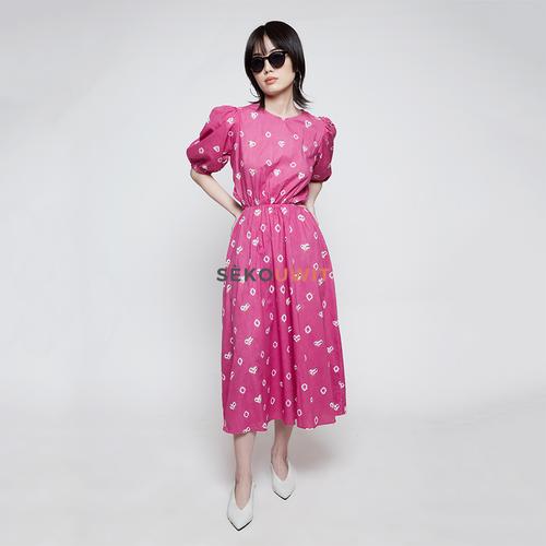 Jual HOSTA Tie Back Cut-out Midi Dress 