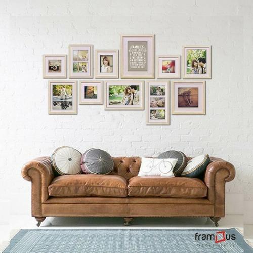 Jual Wall Of Frame WO11F01 Pigura Bingkai Foto Frame minimalis Brown Kota Surabaya