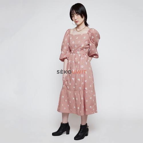 Jual Eri Jumputan Ruffles Midi Dress 