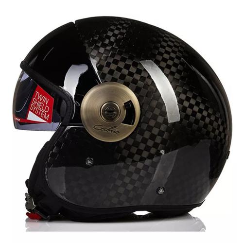 Jual Helm Half face LS2 Cabrio Carbon OF597 Double Visor Ringan