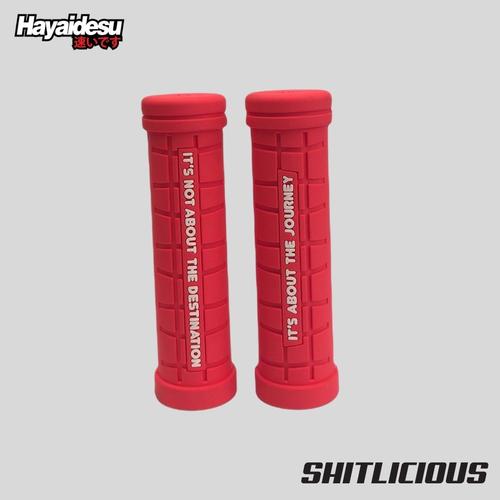 Gambar Hayaidesu x Shitlicious Handgrip "THE JOURNEY" - Hand Grip Universal - Merah dari Hayaidesu Indonesia Jakarta Selatan Tokopedia