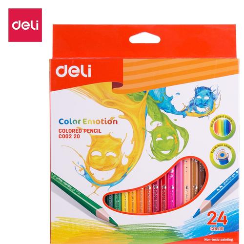 Jual PENSIL WARNA SEGITIGA DELI 24 C COLOR PENCIL TRIANGULAR C002-20 ...