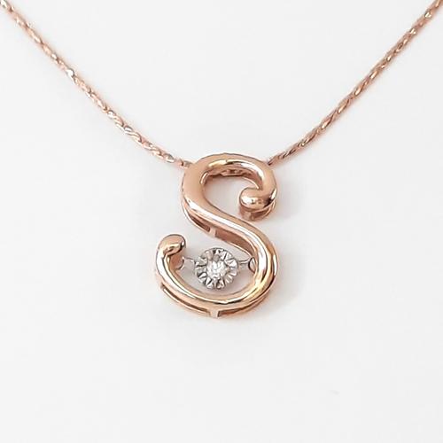 Dancing Diamond Pendant Letters Huruf S 