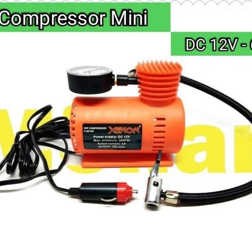 Jual Air Mini Compressor DC Warna Orange Xenon Alat Pompa Ban Mobil ...