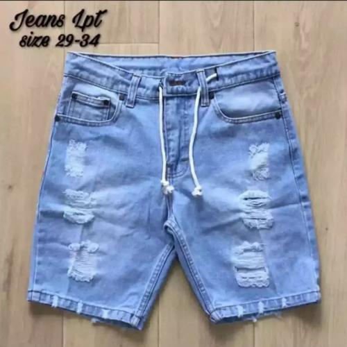 Jual Celana pendek sobek pria jeans 