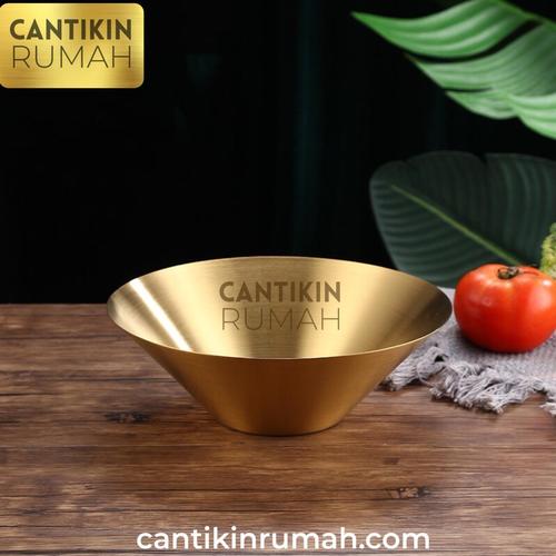 Promo MANGKOK SALAD BESAR KOREA BIG STAINLESS 304 RAMEN BOWL EMAS GOLD