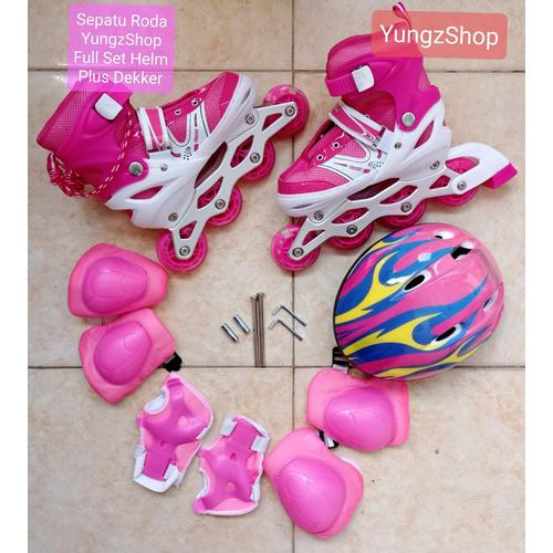 Jual Sepatu Roda Full Set Skate Inline Roda Bajaj Anak Anak Helm Dekker ...