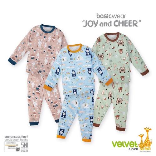 Foto Produk PROMO 3 Setelan PANJANG Velvet Junior SML XL XXL MURAH (3 pasang) - JOY AND CHEER, S dari Nara Official Store
