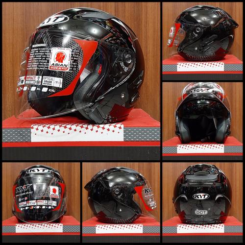Jual helm kyt galaxy flat r - Hitam, M 