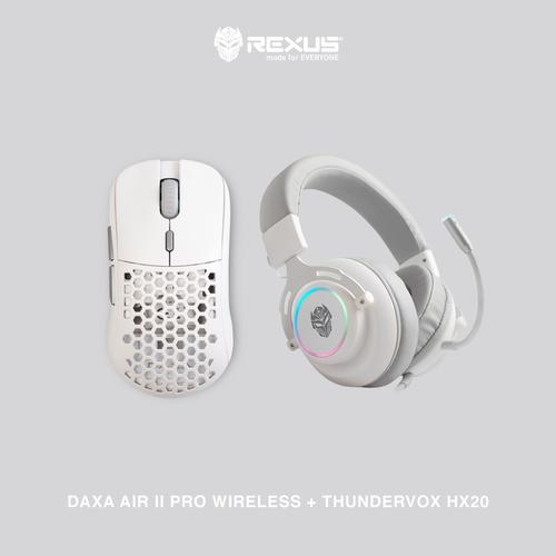 Gambar PROMO BUNDLING Rexus Mouse Wireless Daxa Air II + Headset HX20 - Putih+ HX20 PTH, Case Biru dari Rexus Official Store Jakarta Pusat Tokopedia