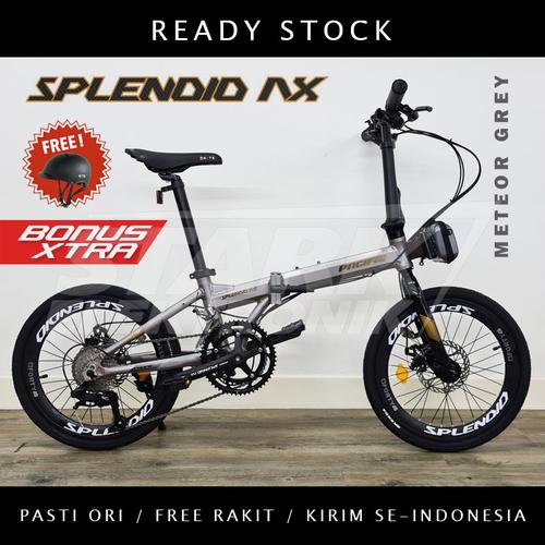 Foto Produk Pacific SPLENDID AX VT 2x9 Speed 20inch Sepeda Lipat Folding Bike - Meteor Grey, Ban 16inch dari Stark Elektronik
