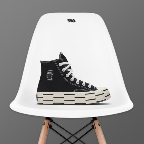 brain dead black converse