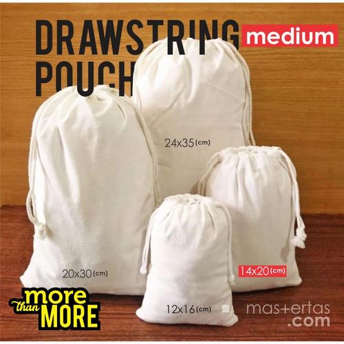 Gambar drawstring pouch, tas serut, blacu/polos, murah/readystok, serba guna dari Dokterkaos.Net Kota Depok Tokopedia