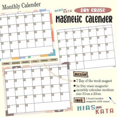Jual magnetic planner monthly calender Flexible monthly planner medium ...