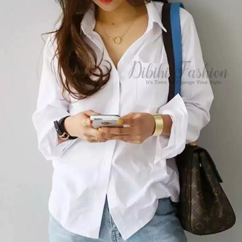 Foto Produk Kemeja Putih Wanita / Kemeja Kerja Wanita / Kemeja formal - L dari Dibihi Fashion