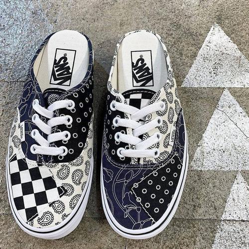 black patterned vans