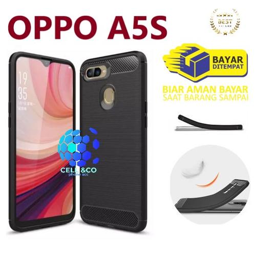Jual CASE CARBON OPPO A5S casing hp silikon softcase case premium