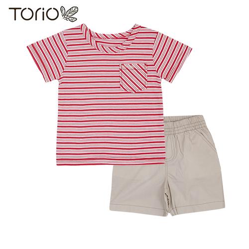 Promo TORIO Short Pant Set Red Stripe 