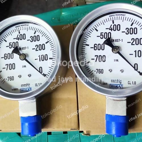 Jual pressure vacuum gauge wika 760 mmHg size 6" inchi full stainless