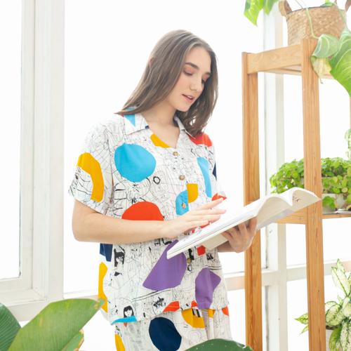 Foto Produk Cammomile 2102015 Piyama Pendek kerah - Kartun, M dari Cammomile FashionLine