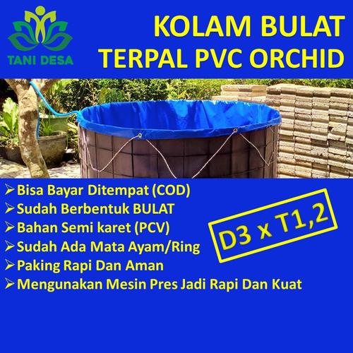 Gambar Kolam Terpal Bulat Ukuran Diameter 3 m Tinggi 1,2 m, TERPAL SAJA dari TaniDesa Kota Blitar Tokopedia