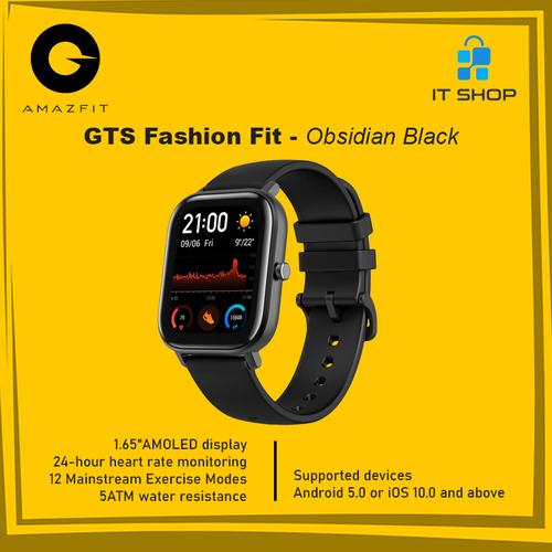 Gambar Amazfit Smart Watch GTS Fashion Fit - Obsidian Black dari IT-SHOP-ONLINE Kota Surabaya Tokopedia