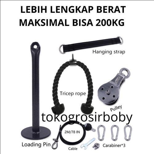 Gambar Katrol Fitnes Set Home Gym Workout Multifungsi Pulldown Triceps Bicep - MODEL B 200KG dari tokogrosirboby Jakarta Barat Tokopedia