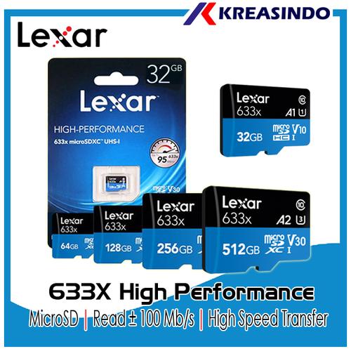 Gambar Lexar Microsd High-Performance 633X 32GB 64GB 128GB 256GB 512GB Resmi - 128 gb dari Kreasindo Online Jakarta Pusat Tokopedia