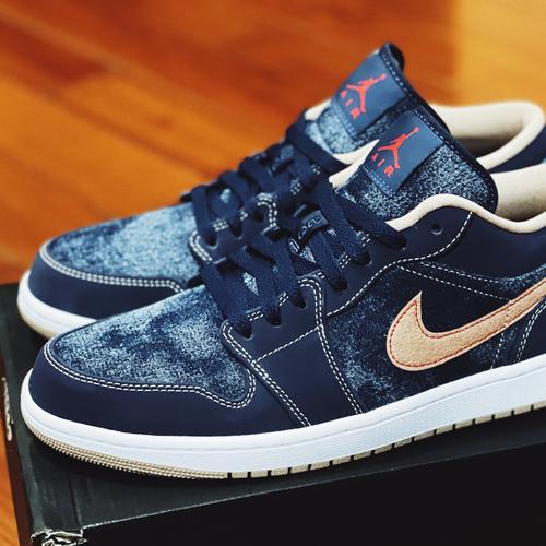 Air Jordan 1 Low SE Denim Midnight Navy Muslin White DH1259-400 - Sepwalk