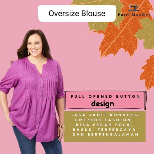 Jual BAJU BLOUSE WANITA FULL KANCING 