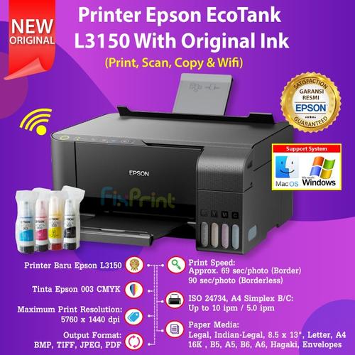 Jual Printer Epson L3150 EcoTank All in One Wifi Direct pengganti L405 -  COMPATIBLE INK, L3256 White - Kota Surabaya - FixPrint Indonesia | Tokopedia