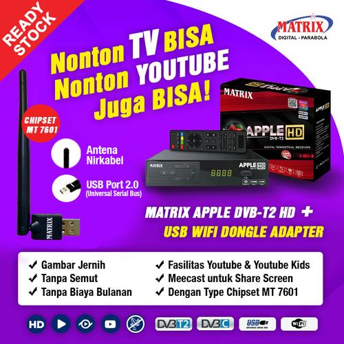 Gambar STB MATRIX DVBT-2 APPLE HD + WIFI DONGLE (Free Kabel HDMI) dari MATRIX OFFICIAL STORE Jakarta Utara Tokopedia