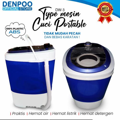 Gambar Mesin Cuci Portable Mini DW 3, Kap 3 Kg dari DENPOO OFFICIAL STORE Jakarta Utara Tokopedia