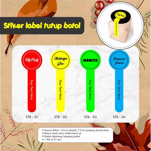 Jual Stiker label tutup botol / Seal Botol minum 1-10 - STB 3 - Kab ...