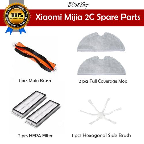 Foto Produk Paket Hemat Xiaomi Mijia 2C parts (Main Brush, Mop, HEPA, Side Brush) dari BC88Shop