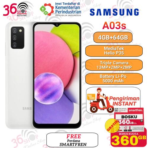 Gambar Samsung Galaxy A03s 4GB+64GB Garansi Resmi Sein Samsung - Blue 4/64 dari 36shop Jakarta Barat Tokopedia