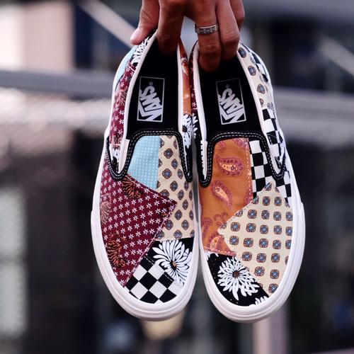 vans slip on tiger patchwork original
