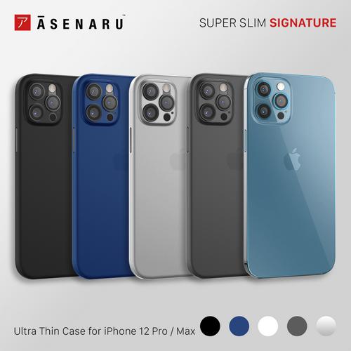Foto Produk Asenaru iPhone 12 Pro/Max Case Super Slim Signature Casing - Biru,12 Pro Max dari Asenaru Official Store