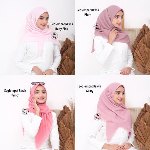 Foto Produk JILBAB SEGIEMPAT COTTON PLAIN KATUN RAWIS - Black dari shopatdaisy