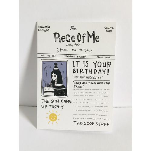 Jual Kartu Ucapan Greeting Card Happy Birthday - Dusty Pink - Jakarta