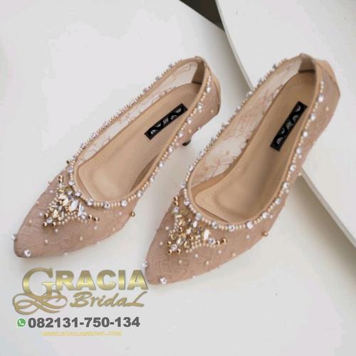 Jual sepatu wedding broklat brown 