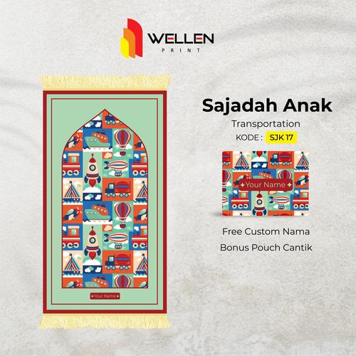 Gambar Sajadah anak custom print nama / cetak sajadah dan pouch ukuran kecil - SJK 17 dari WELLEN PRINT undefined Tokopedia