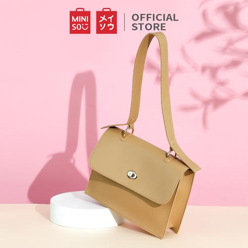Foto Produk MINISO Tas Bahu Shoulder Bag Wanita Cewek Fashion Elegan Kulit Simple - white dari Miniso Indonesia